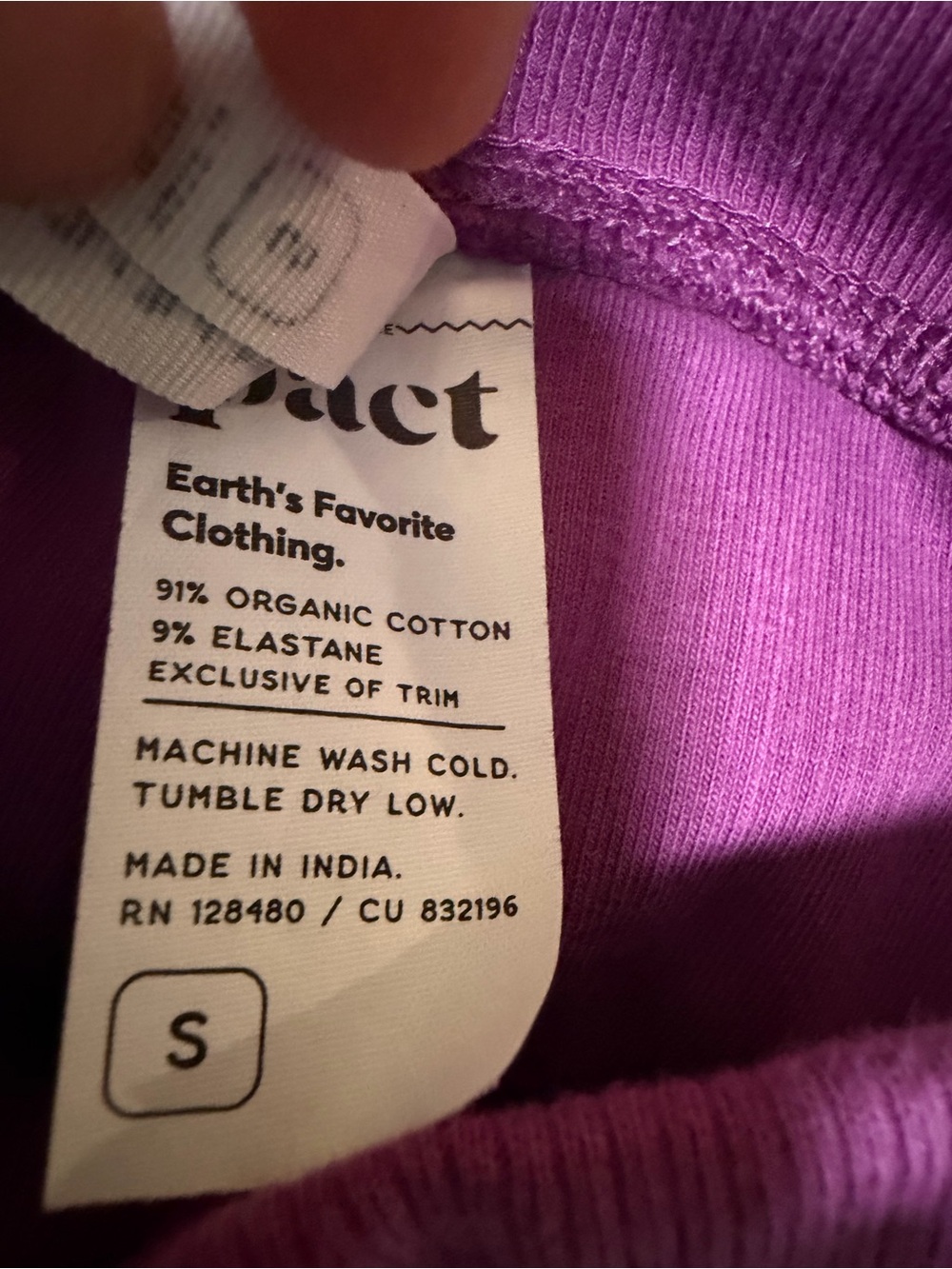 Pact karissa ribbed bootcut leggings purple size small - Picture 5 of 5